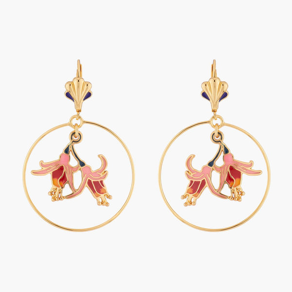 Exotic Fuchsia Flowers Dormeuses Earrings | ALBE1091 - Les Nereides