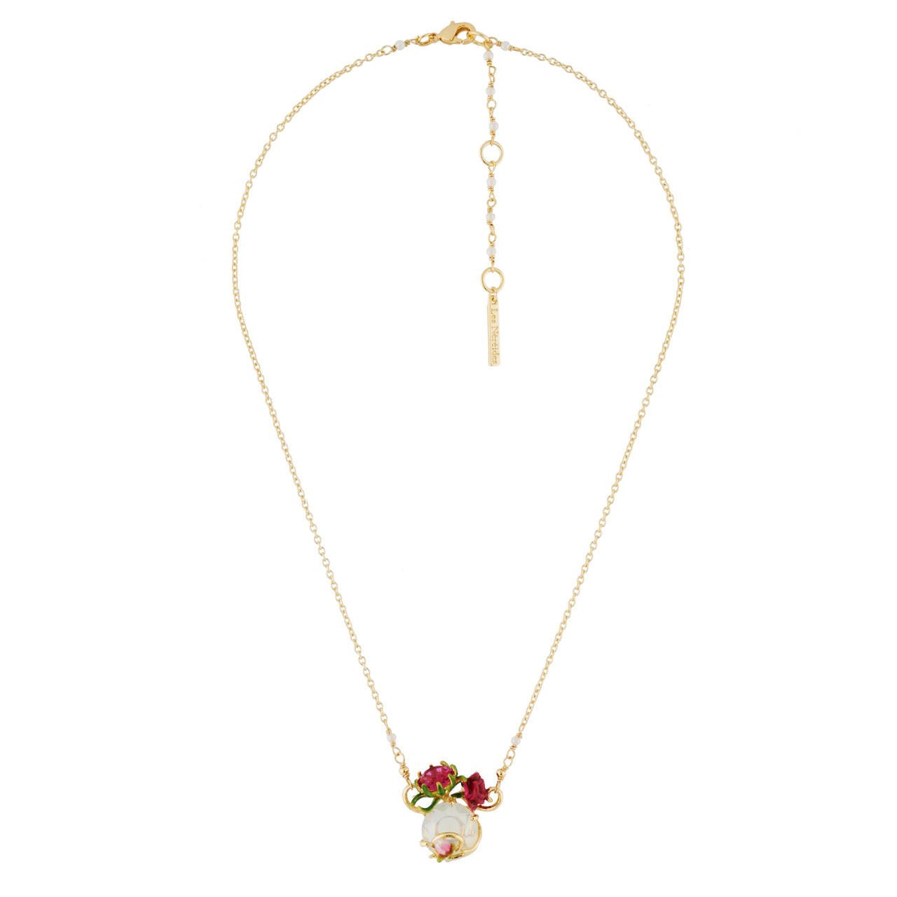 Faceted Crystals, Rose And Bud Necklace | AHPV3111 - Les Nereides