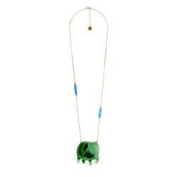 Faune En Folie Marbled Resin & Hippopotamus Necklace | ADFO3031 - Les Nereides