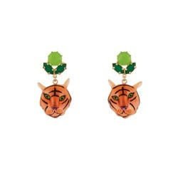 Faune En Folie Marbled Resin & Tiger Earrings | ADFO1041 - Les Nereides