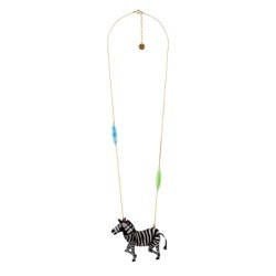 Faune En Folie Marbled Resin & Zebra Necklace | ADFO3011 - Les Nereides