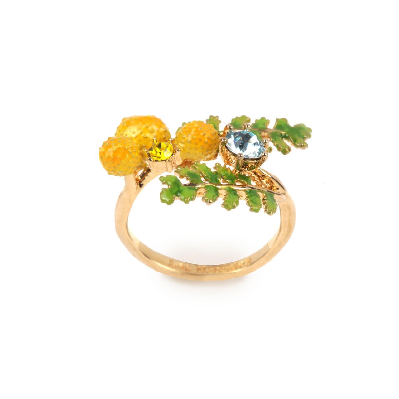 Ferns And Mimosa Flower Adjustable Rings | ABJP6021 - Les Nereides