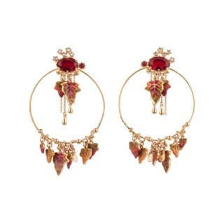 Feuilles D'Automne Leaves In A Row Hoops Earrings | ACFA1081 - Les Nereides