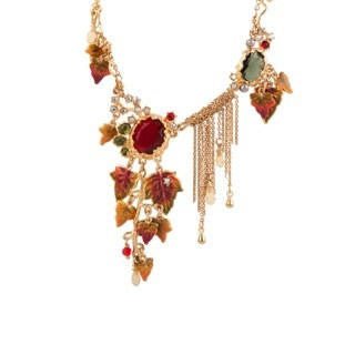 Feuilles D'Automne Medium Cascade Of Leaves W/Stones Necklace | ACFA3021 - Les Nereides