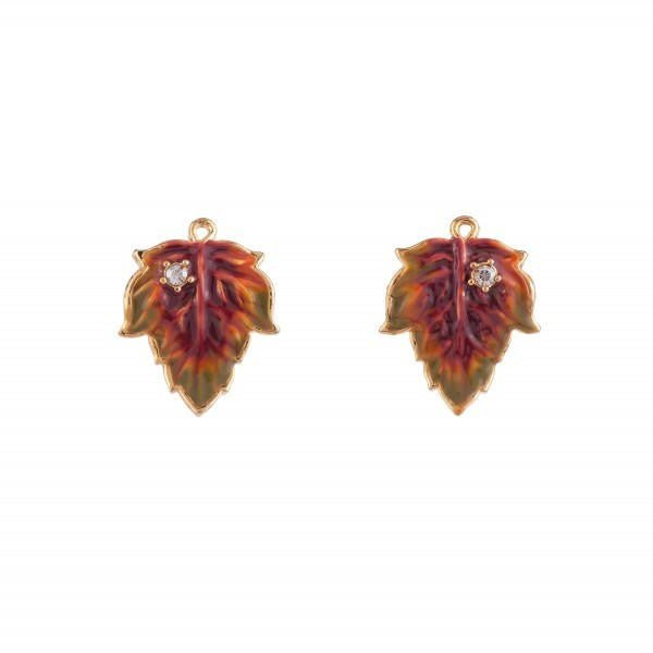 Feuilles D'Automne Plain Leaf W/Crystal Earrings | ACFA1011 - Les Nereides