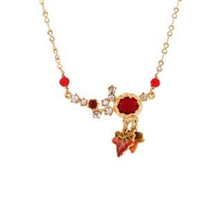 Feuilles D'Automne Small Crystal Stone, Crystals And Leaves Necklace | ACFA3051 - Les Nereides