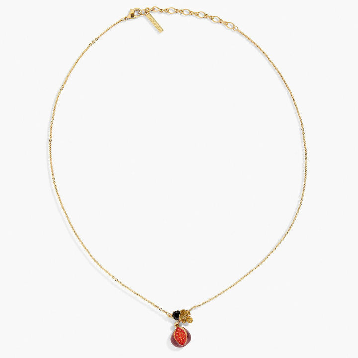Fig And Black Stone Pendant Necklace | APVE3091 - Les Nereides