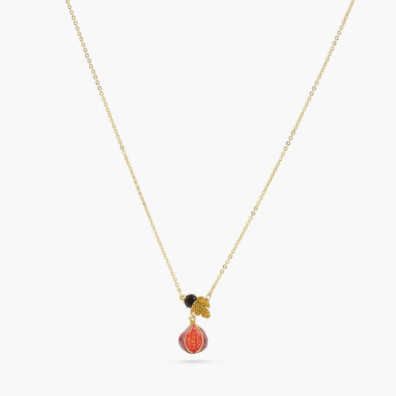 Fig And Black Stone Pendant Necklace | APVE3091 - Les Nereides
