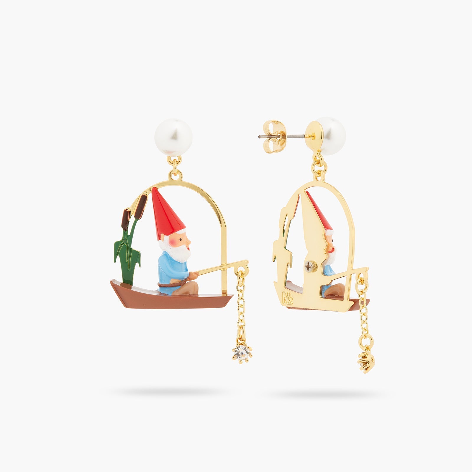 Fishing Garden Gnome Earrings | ASCP1061 - Les Nereides