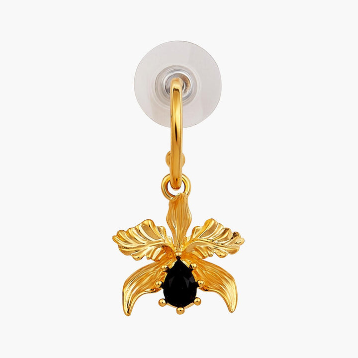 Flamboyant Orchid And Black Freshwater Pearl Post Earrings | AOOC1101 - Les Nereides