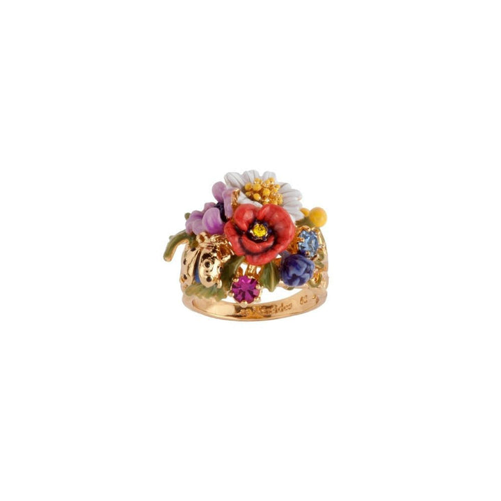 Floraisons Sauvages Blue Ladybird On A Flower Posy Rings | ADFS603/11 - Les Nereides