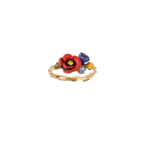 Floraisons Sauvages Branch W/Poppy & Blue Tulip Rings | ADFS602/11 - Les Nereides