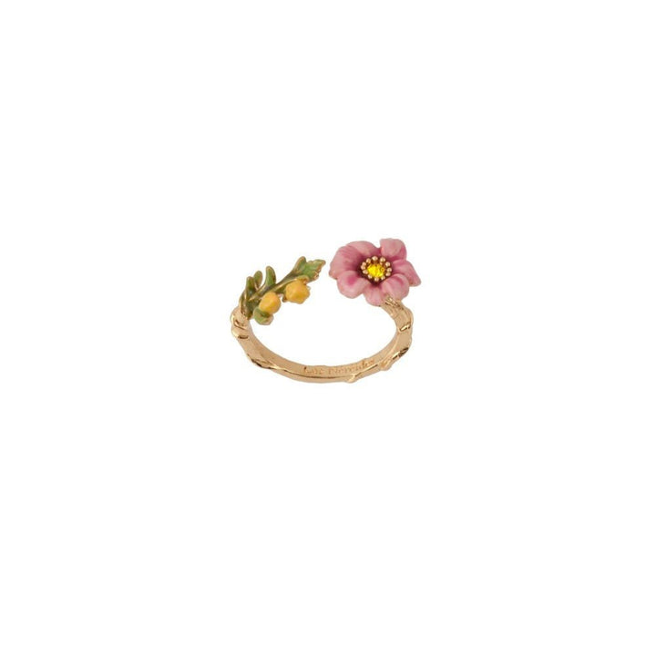 Floraisons Sauvages Pink Flower And Crystal Rings | ADFS6041 - Les Nereides