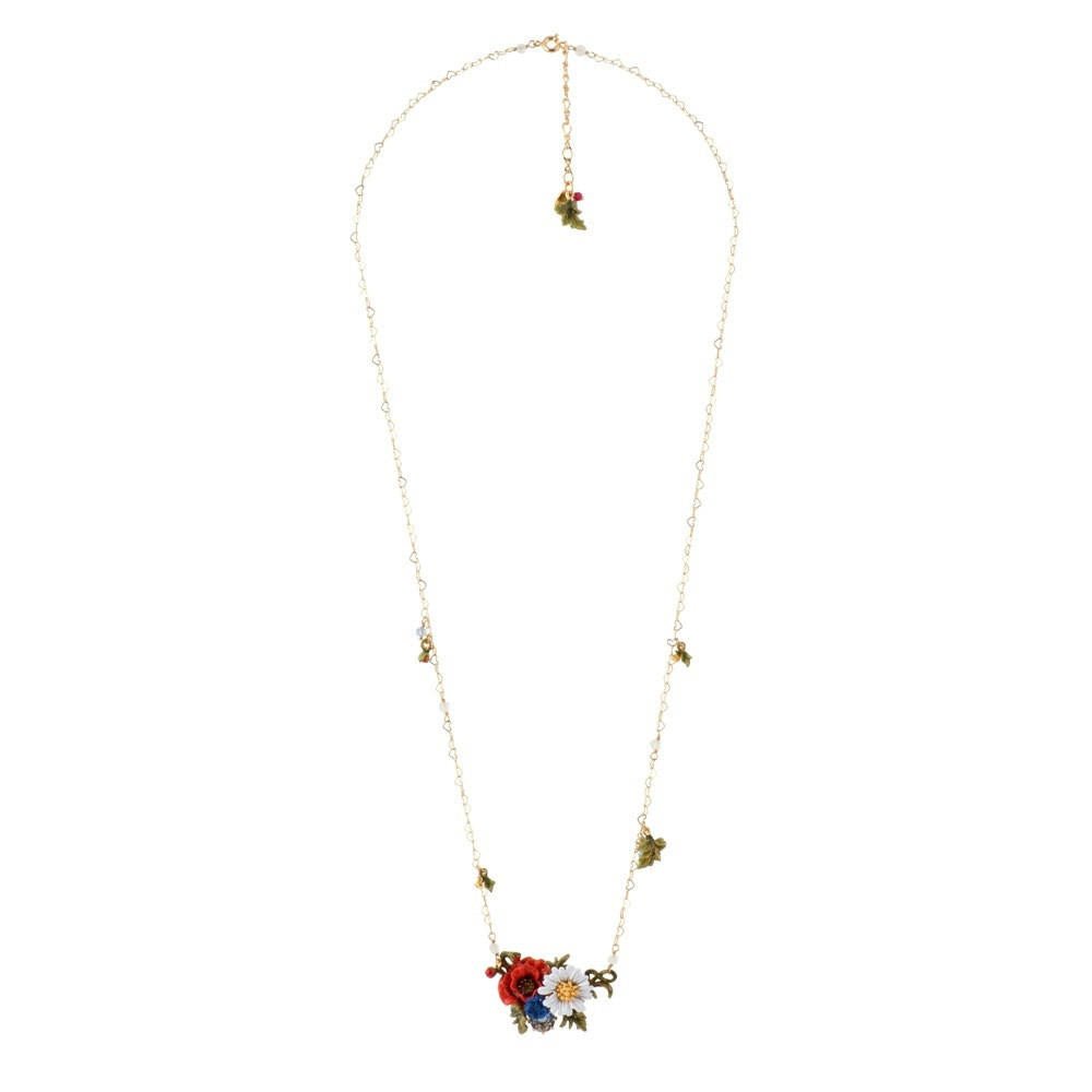 Floraisons Sauvages Poppy, Daisy & Blue Stone Necklace | ADFS3051 - Les Nereides
