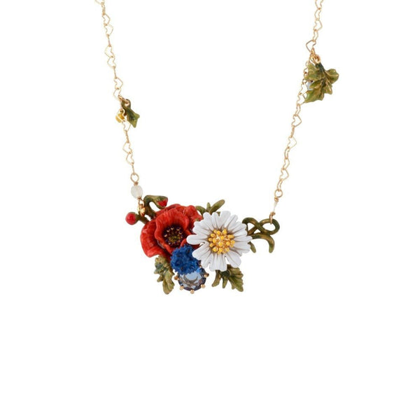 Floraisons Sauvages Poppy, Daisy & Blue Stone Necklace | ADFS3051 - Les Nereides