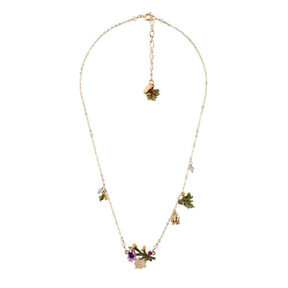 Floraisons Sauvages Purple Flower And White Stone Necklace | ADFS3041 - Les Nereides