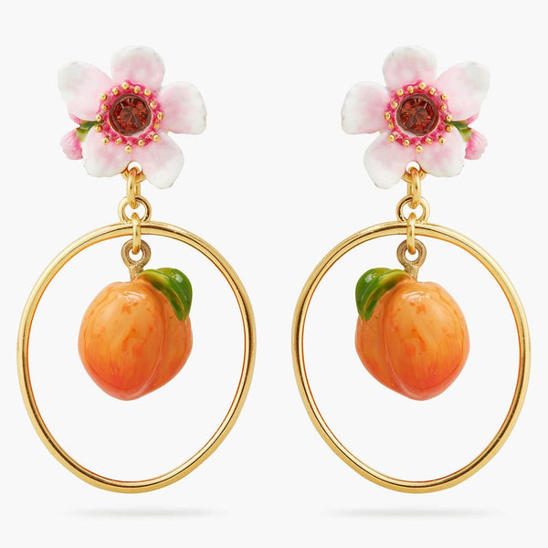 Flower And Apricot Hoop Earrings | APVE1021 - Les Nereides