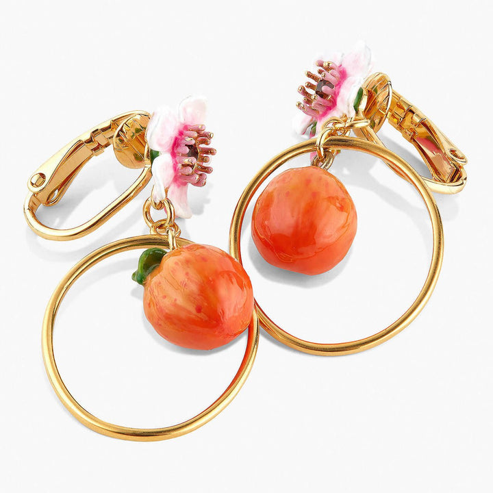 Flower And Apricot Hoop Earrings | APVE1021 - Les Nereides