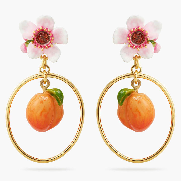 Flower And Apricot Hoop Earrings | APVE1021 - Les Nereides