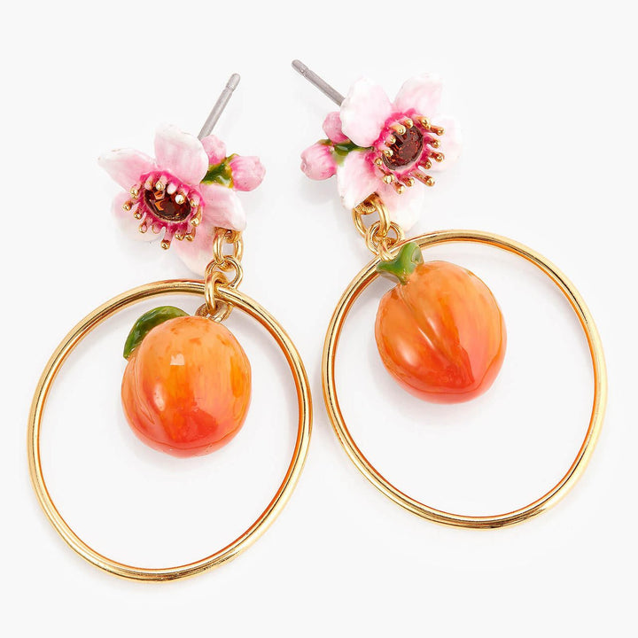 Flower And Apricot Hoop Earrings | APVE1021 - Les Nereides