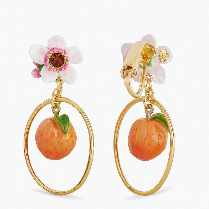 Flower And Apricot Hoop Earrings | APVE1021 - Les Nereides