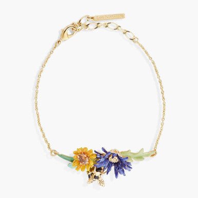 Flower And Bee Fine Bracelet | APPP2041 - Les Nereides