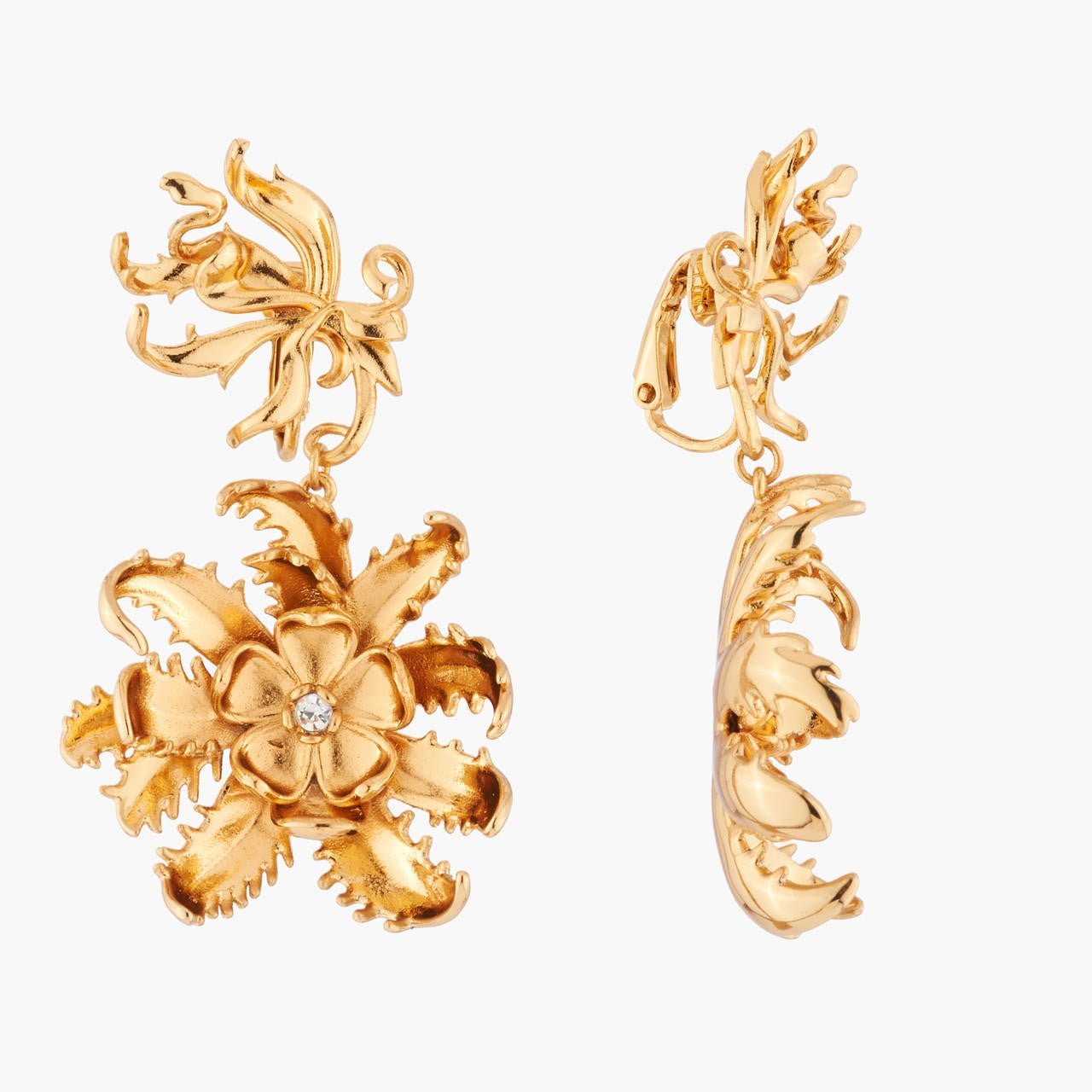 Flower And Seaweed On Pendant Earrings | AKTT102 - Les Nereides