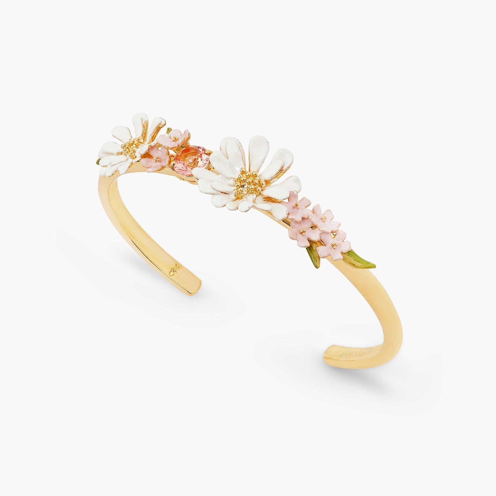 Flower Bouquet And Round Stone Bangle Bracelet | ATBP2021 - Les Nereides