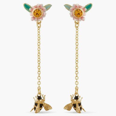 Flowers And Bees Dangling Earrings | APPP1071 - Les Nereides