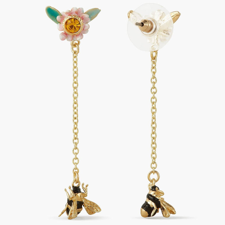 Flowers And Bees Dangling Earrings | APPP1071 - Les Nereides