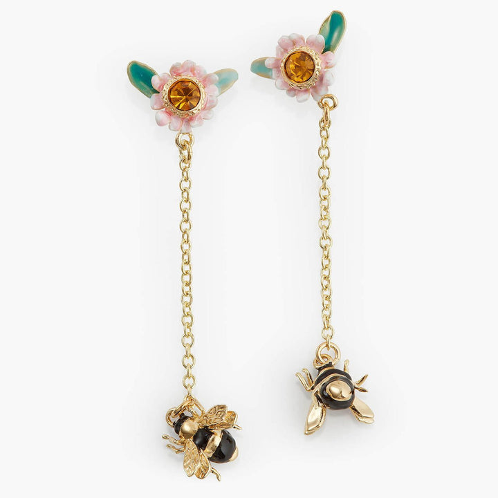 Flowers And Bees Dangling Earrings | APPP1071 - Les Nereides