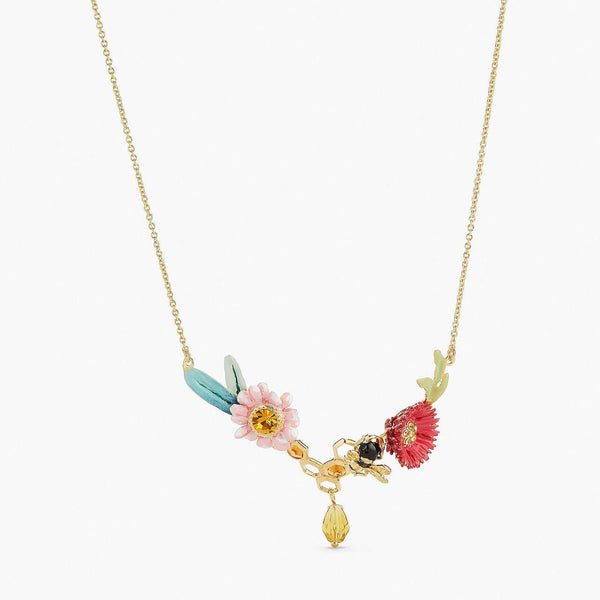 Flowers And Honeycomb Statement Necklace | APPM3031 - Les Nereides