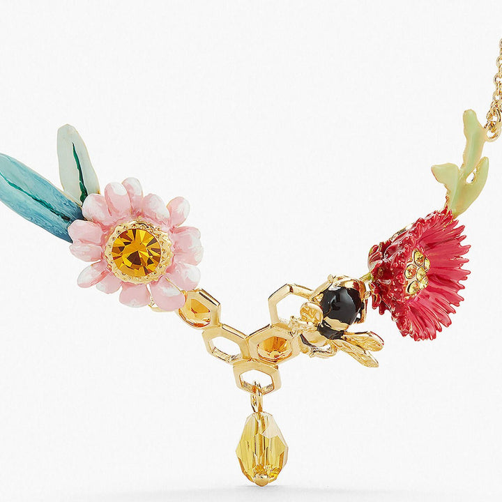 Flowers And Honeycomb Statement Necklace | APPM3031 - Les Nereides