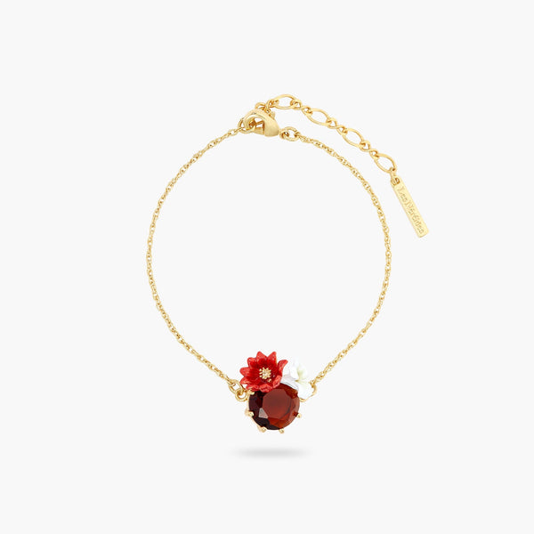 Flowers And Round Faceted Glass Stone Fine Bracelet | ASTM2011 - Les Nereides