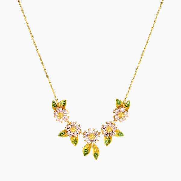 Foliage And Heart Flower Petals Statement Necklace | ANHA3061 - Les Nereides