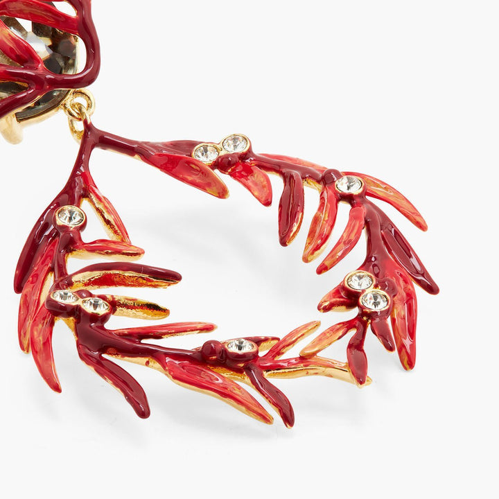 Foliage, Stones And Small Crystals Earrings | AQPS1041 - Les Nereides