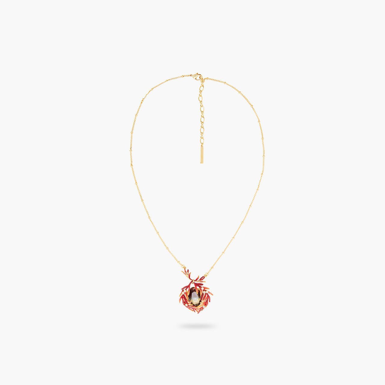 Foliage, Stones And Small Crystals Pendant Necklace | AQPS3051 - Les Nereides