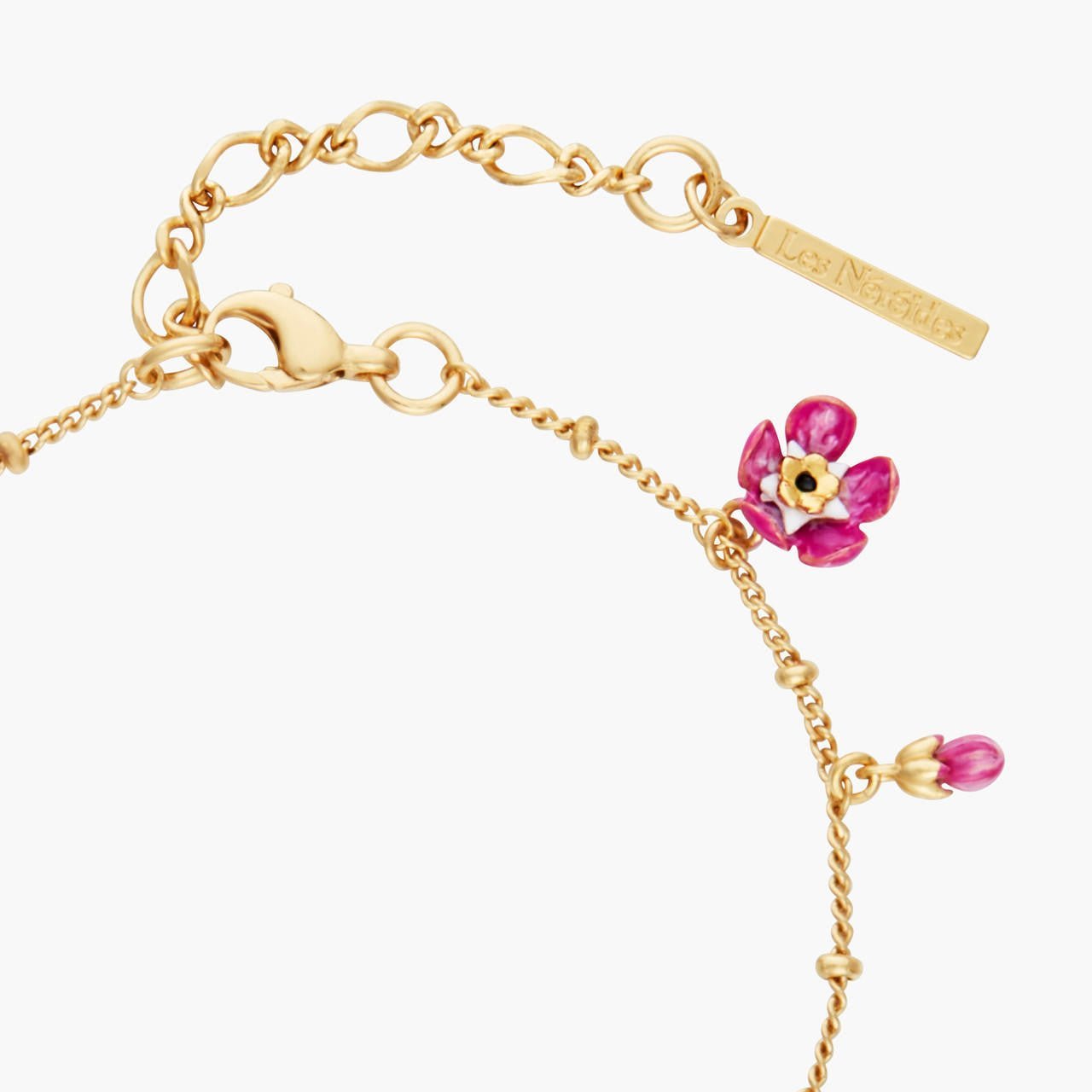 Forget - Me - Not And Ladybird Faceted Crystal Flower Charm Bracelet | ANBM2021 - Les Nereides