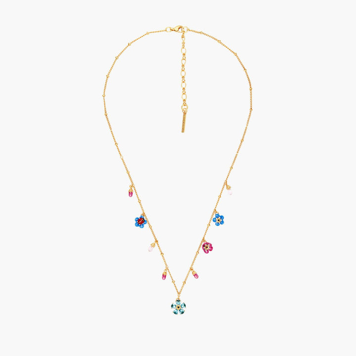 Forget-Me-Not And Ladybird Faceted Crystal Thin Necklace | ANBM3021 - Les Nereides