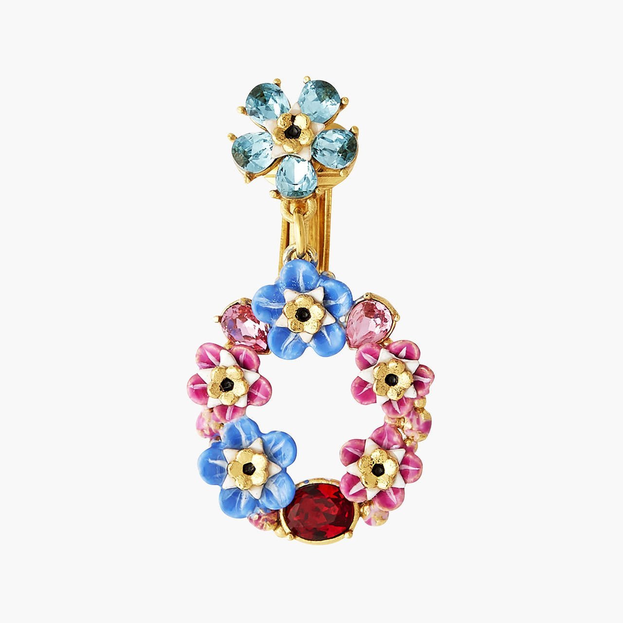 Forget - Me - Not And Rosebuds Circular Earrings | ANBM103C/1 - Les Nereides
