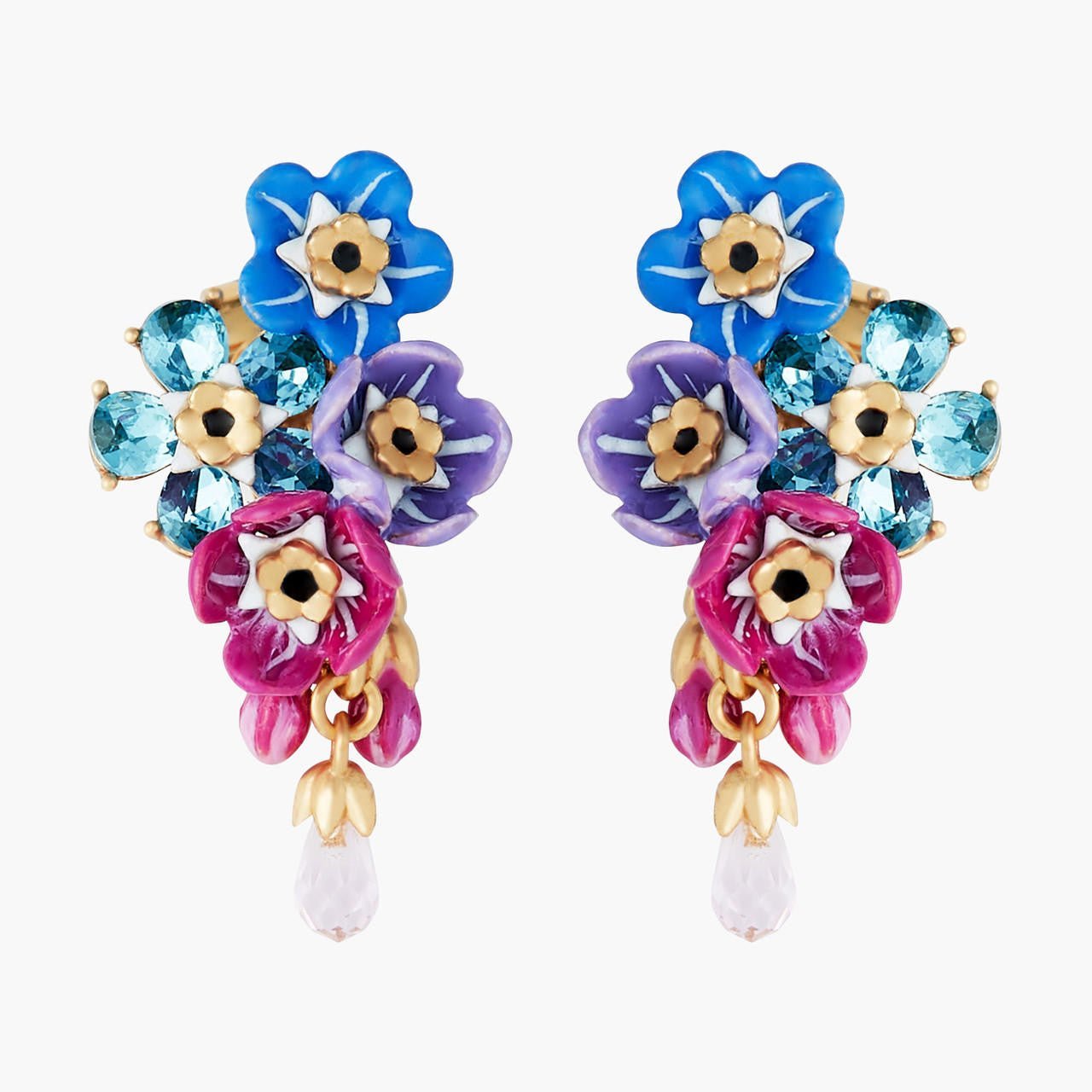 Forget - Me - Not Cluster And Rosebuds Earrings | ANBM1011 - Les Nereides