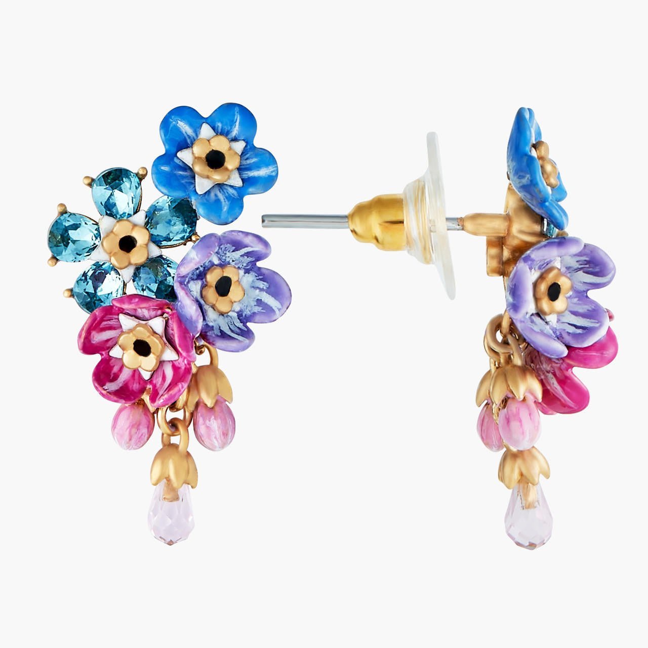Forget - Me - Not Cluster And Rosebuds Earrings | ANBM1011 - Les Nereides