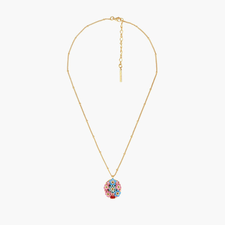 Forget-Me-Not Rosebuds And Ladybird Hidden Secret Medallion Necklace | ANBM3041 - Les Nereides