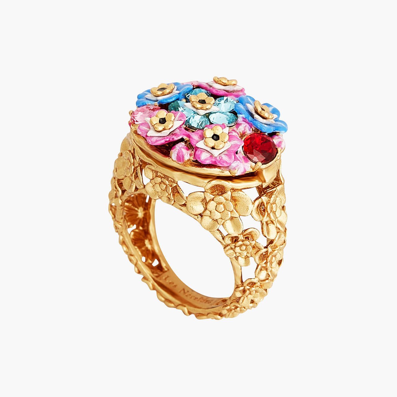 Forget - Me - Not Rosebuds And Ladybird Hidden Secret Medallion Rings | ANBM601/11 - Les Nereides