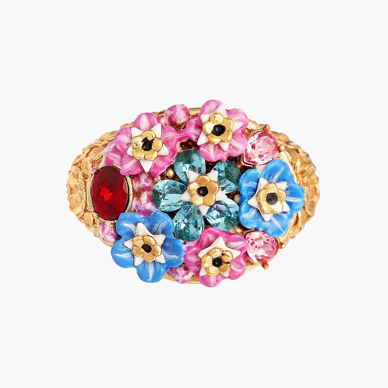 Forget - Me - Not Rosebuds And Ladybird Hidden Secret Medallion Rings | ANBM601/11 - Les Nereides