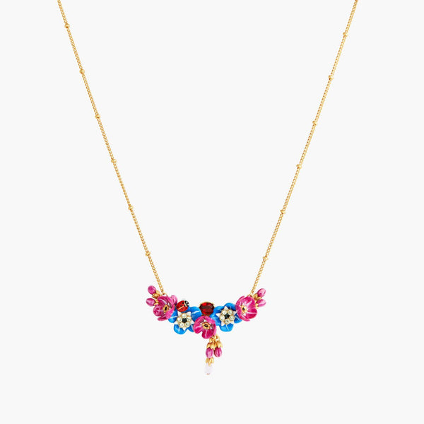 Forget-Me-Not Rosebuds And Ladybird Statement Necklace | ANBM3011 - Les Nereides