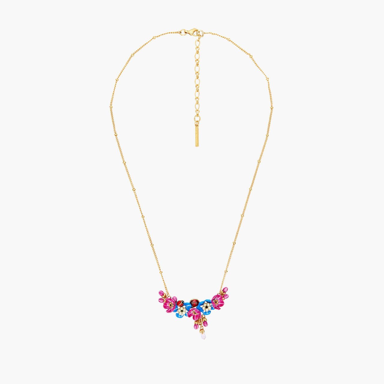 Forget - Me - Not Rosebuds And Ladybird Statement Necklace | ANBM3011 - Les Nereides