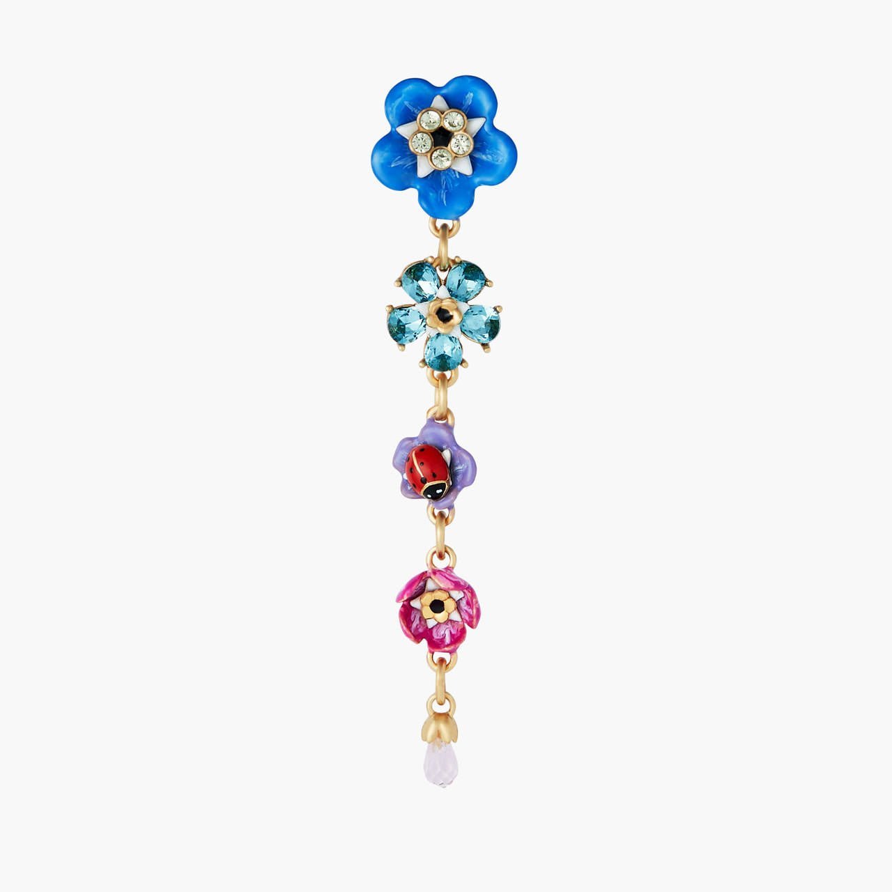 Forget - Me - Nots And Rosebuds Dangling Earrings | ANBM1021 - Les Nereides