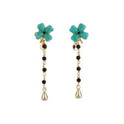 Four-Leaf Jade Clover And Chains Earrings | ACAB1031 - Les Nereides