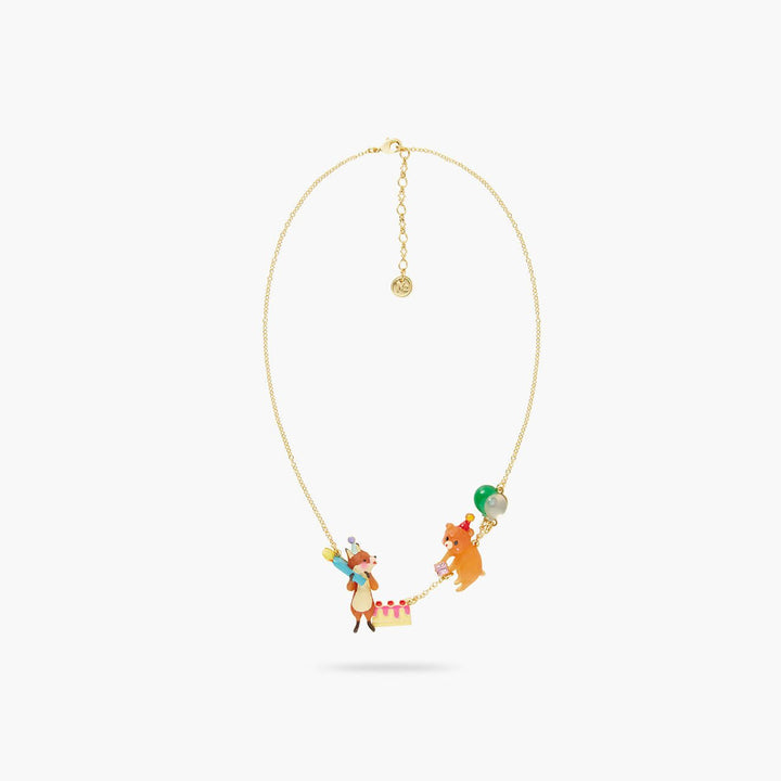 Fox and Cuddly bear Statement necklace | AQPP3011 - Les Nereides